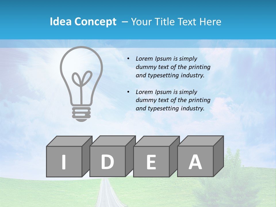 Transportation Cloudscape Sun PowerPoint Template