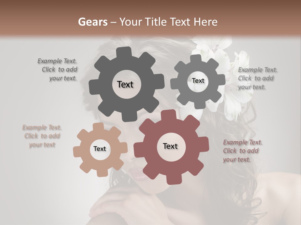 Hairstyle Caucasian Beauty PowerPoint Template