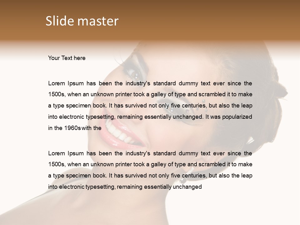 Curly Beauty Happy PowerPoint Template