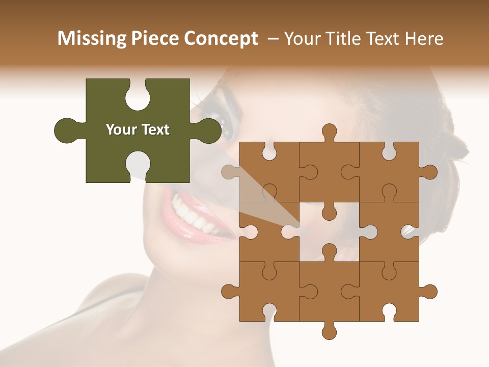 Curly Beauty Happy PowerPoint Template