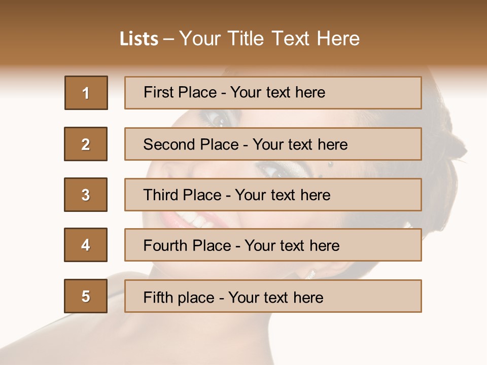 Curly Beauty Happy PowerPoint Template