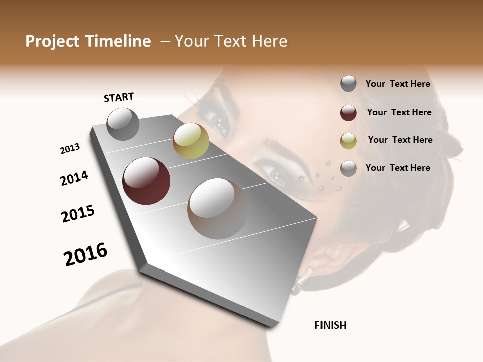 Curly Beauty Happy PowerPoint Template