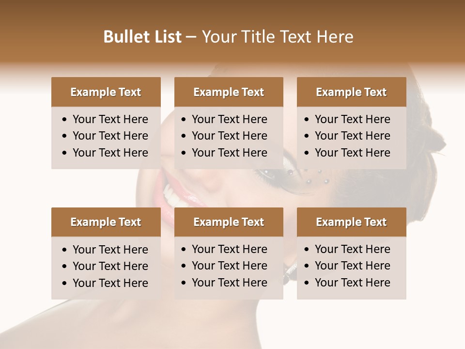 Curly Beauty Happy PowerPoint Template