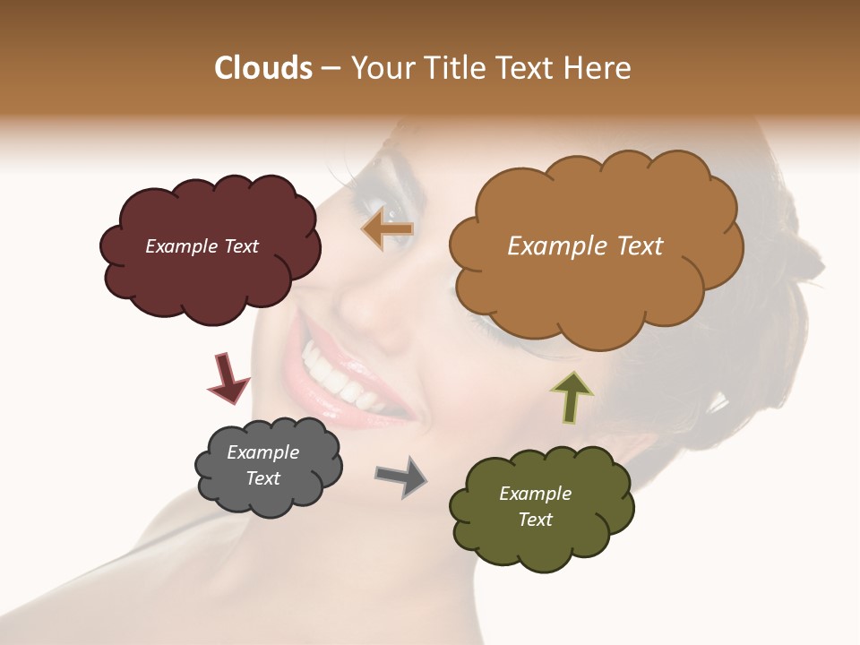 Curly Beauty Happy PowerPoint Template