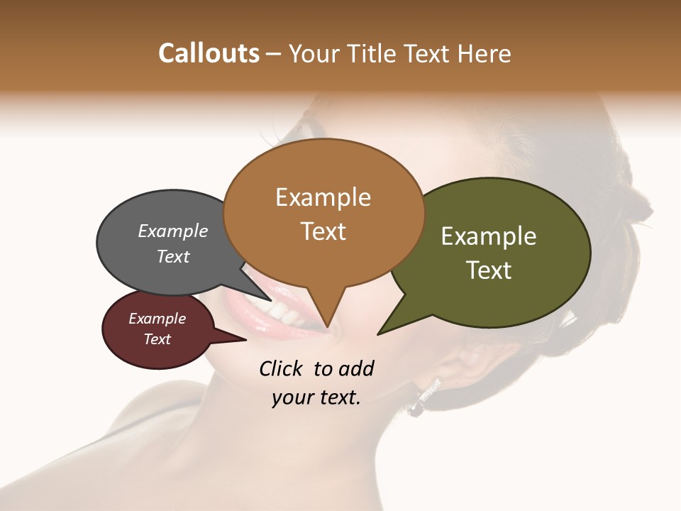 Curly Beauty Happy PowerPoint Template