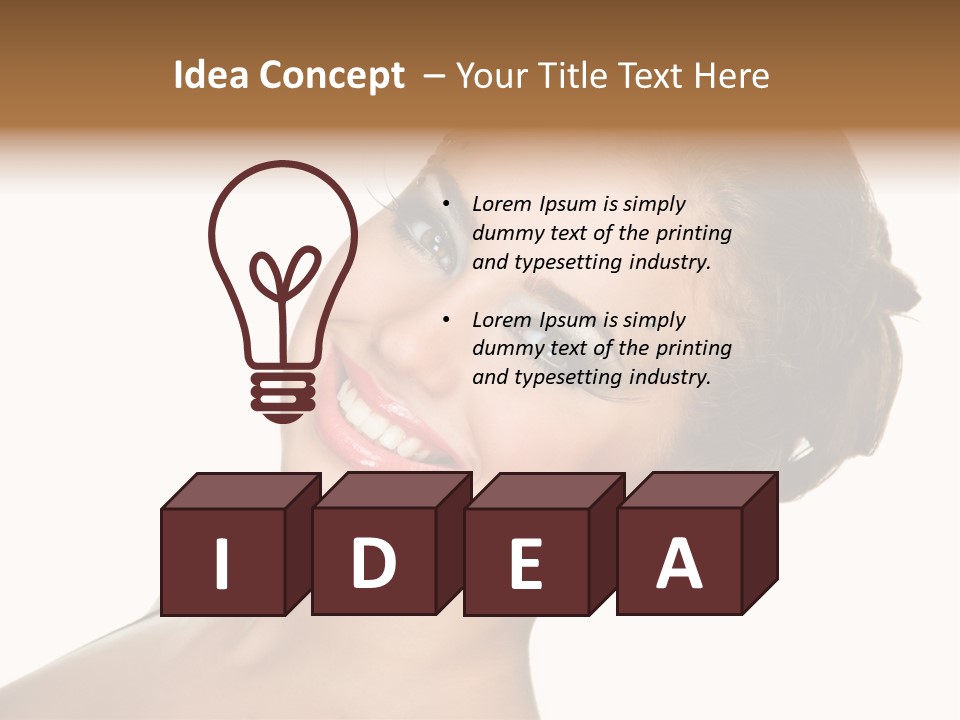 Curly Beauty Happy PowerPoint Template