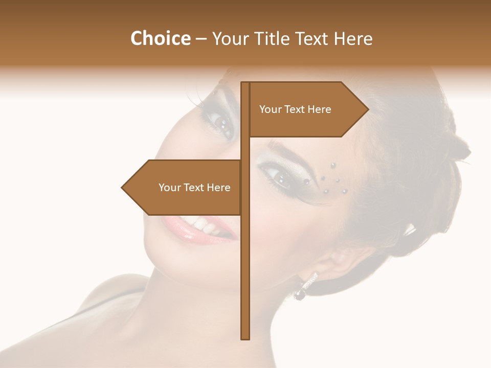 Curly Beauty Happy PowerPoint Template