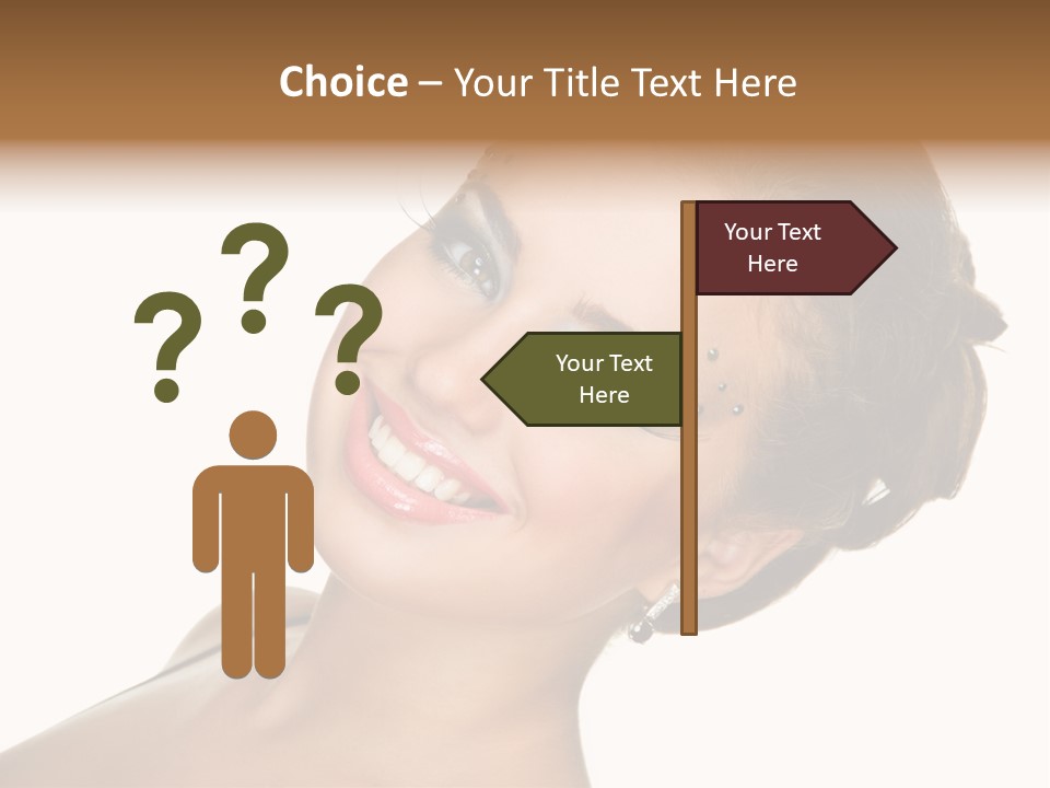 Curly Beauty Happy PowerPoint Template