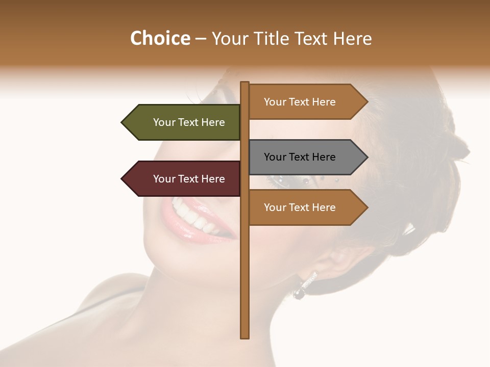 Curly Beauty Happy PowerPoint Template