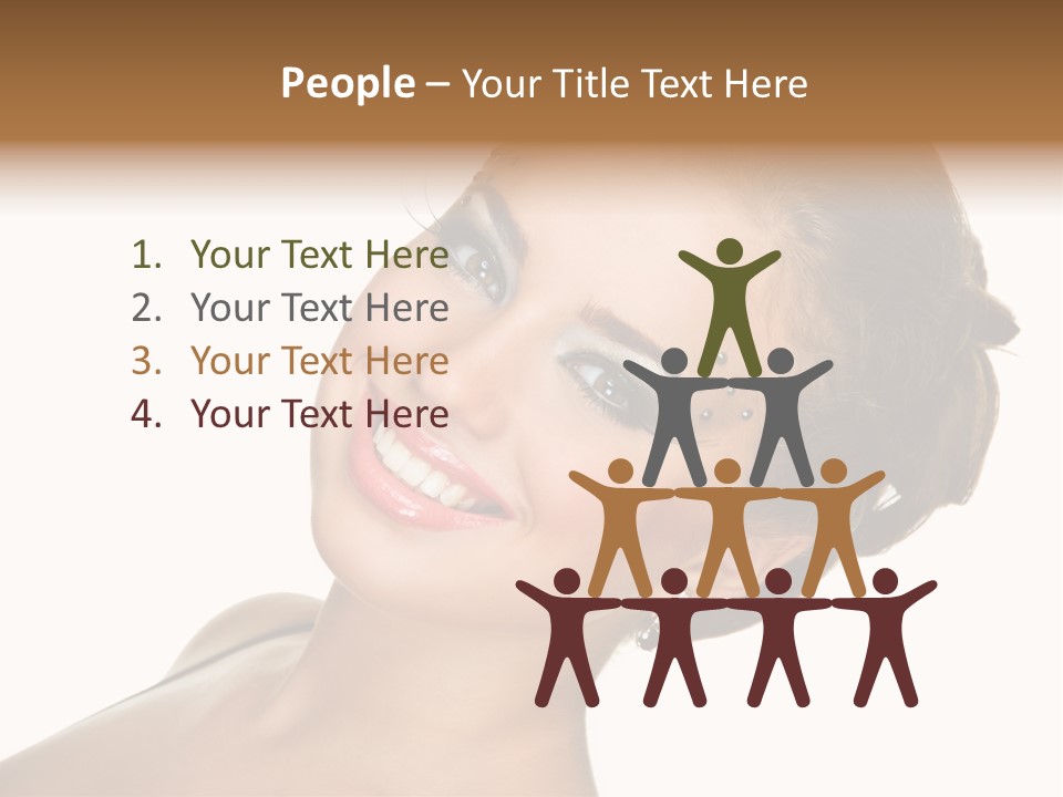 Curly Beauty Happy PowerPoint Template