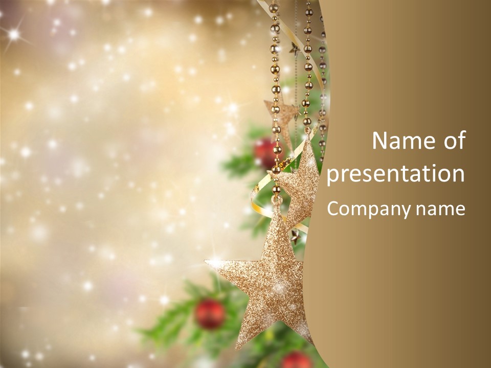 Black Ornate Christmas PowerPoint Template