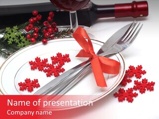 Ornament Silverware Light PowerPoint Template