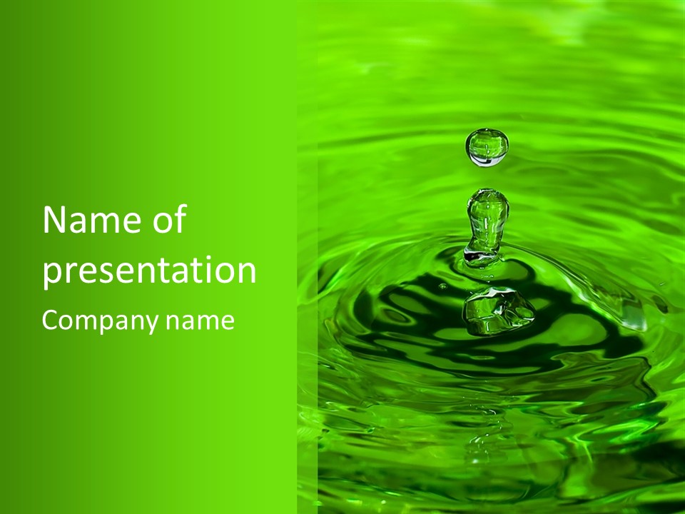 Green Drip Liquid Drip PowerPoint Template