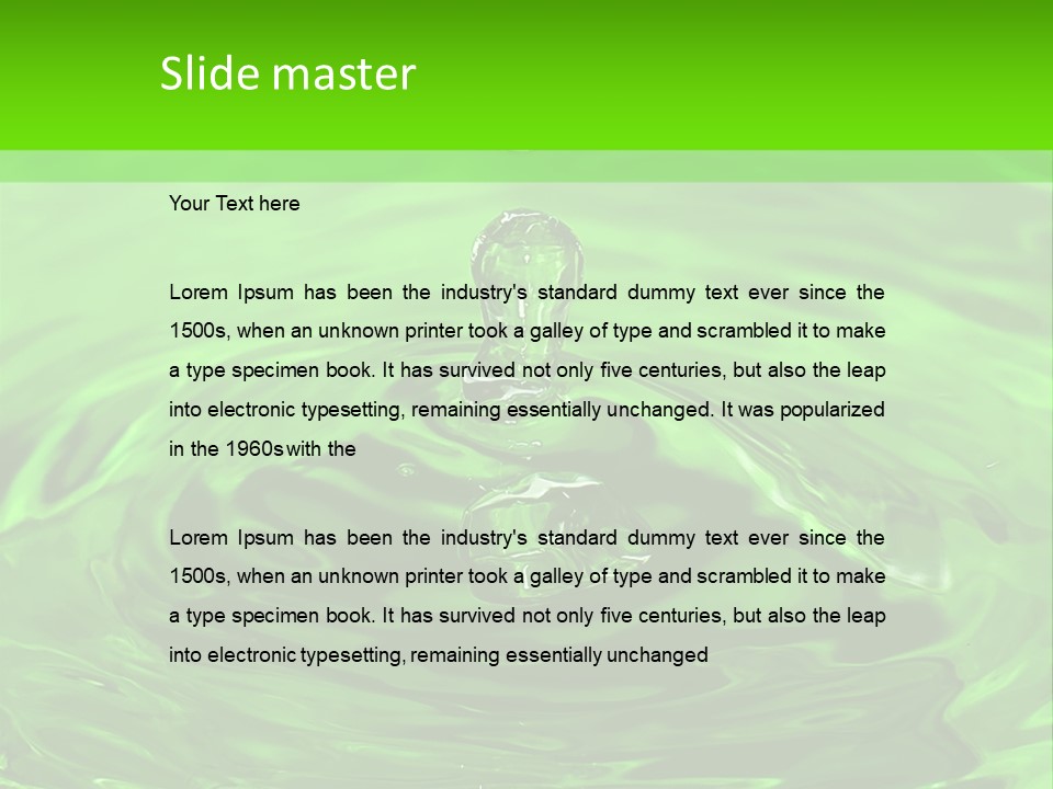 Green Drip Liquid Drip PowerPoint Template