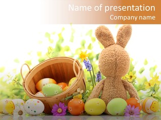 Color Objects Greetings PowerPoint Template