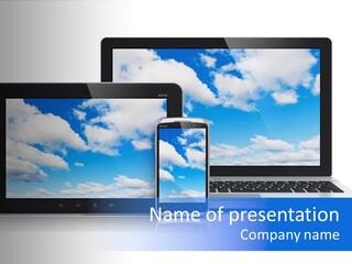 Computing Clouds Media PowerPoint Template