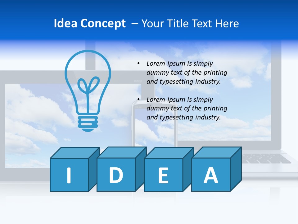 Computing Clouds Media PowerPoint Template