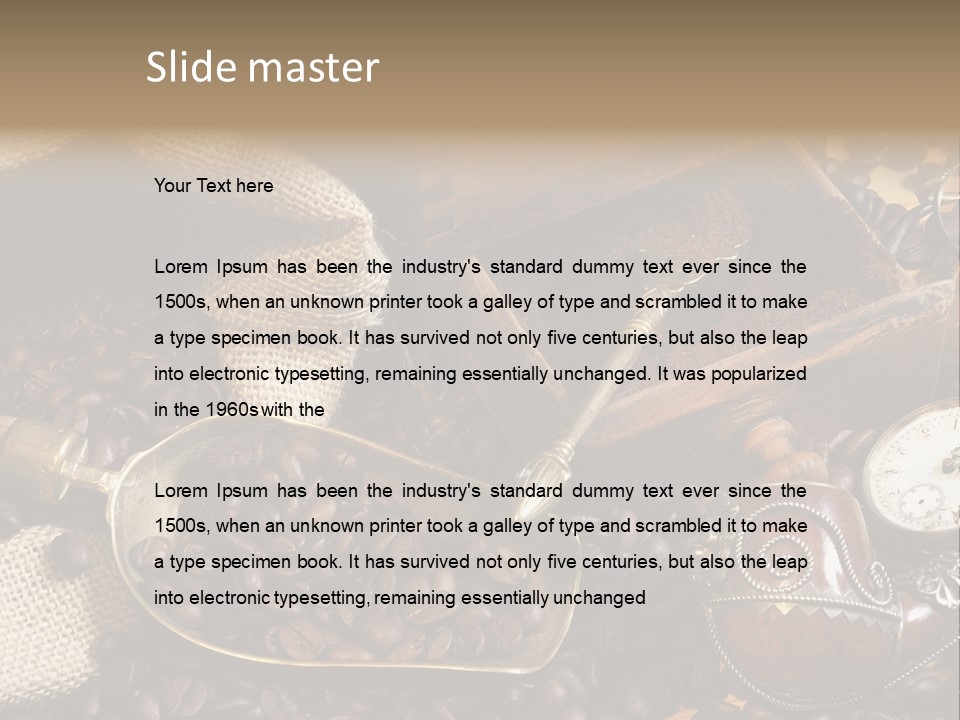 Kurbel Kaffeebohnen Mahlwerk PowerPoint Template