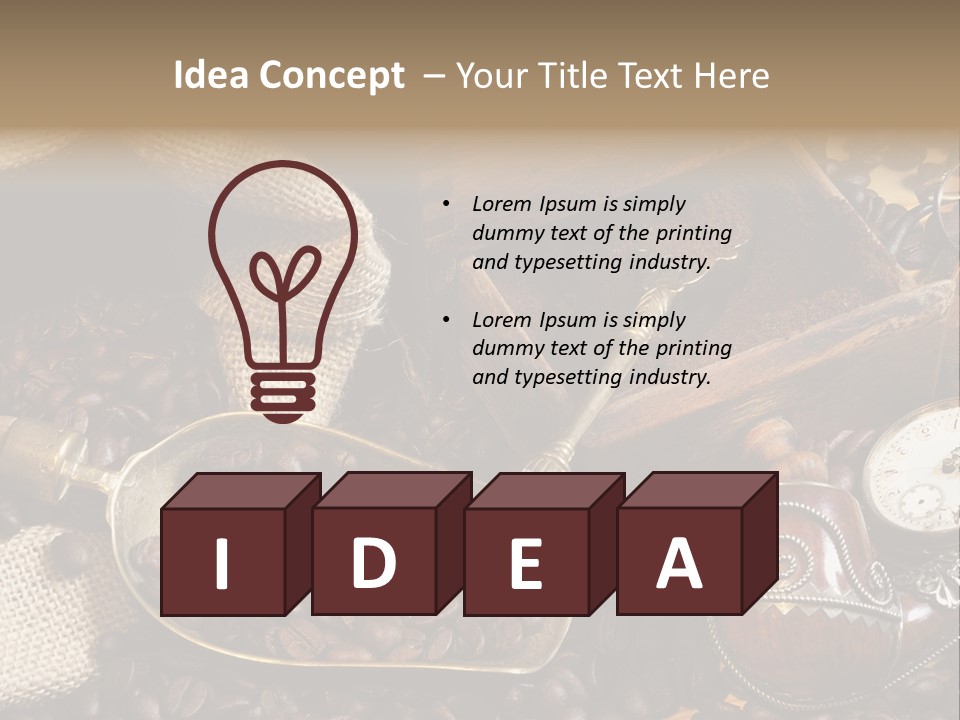 Kurbel Kaffeebohnen Mahlwerk PowerPoint Template