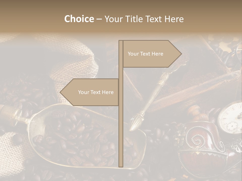 Kurbel Kaffeebohnen Mahlwerk PowerPoint Template