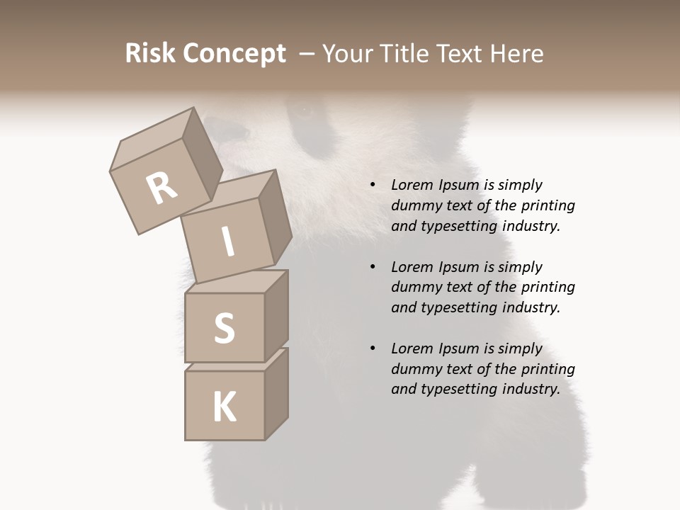 Bear Cub Isolated Panda PowerPoint Template