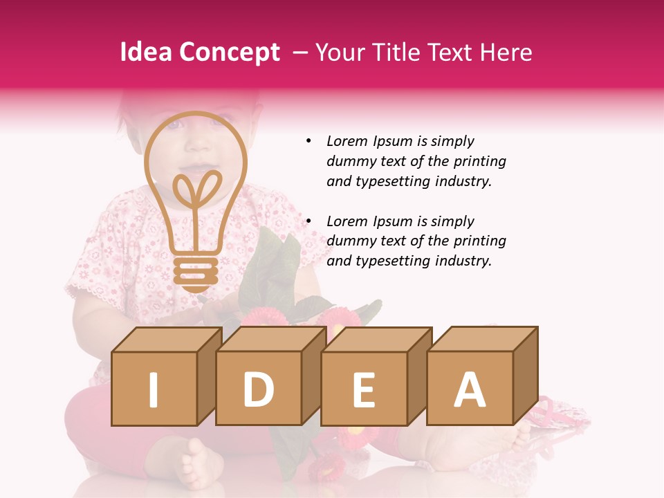 Isoliert Blumenstrau Sommer PowerPoint Template