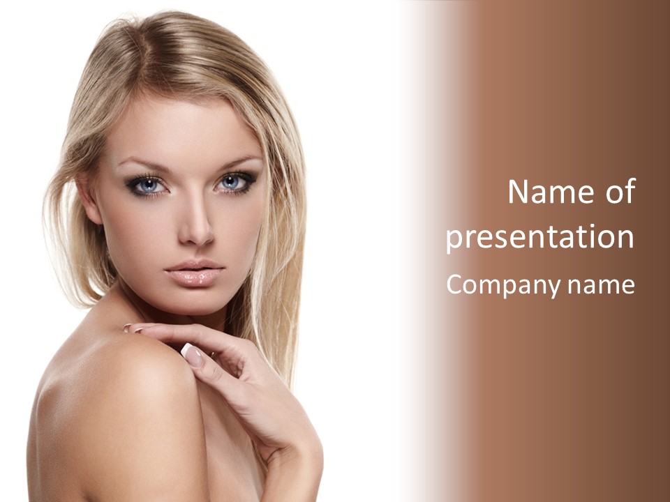 Closeup Lips White PowerPoint Template