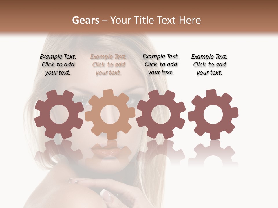 Closeup Lips White PowerPoint Template