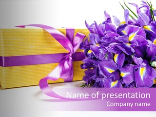 Festivity Bouquet Ribbon PowerPoint Template