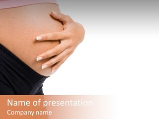 Belly Manicure Fetus PowerPoint Template