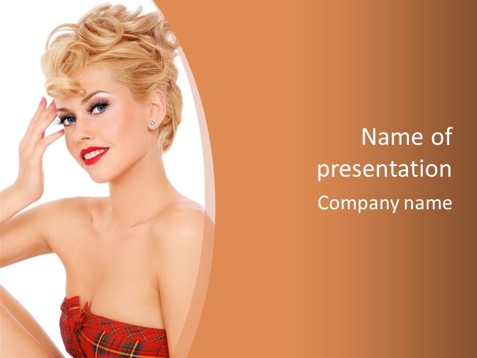 Curly Seductive Makeup PowerPoint Template