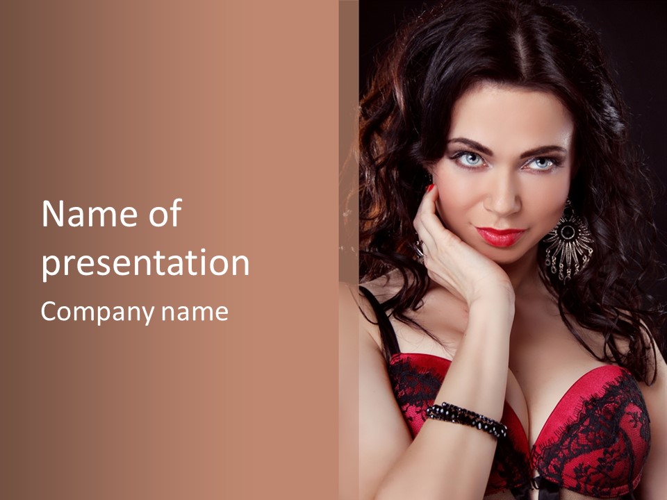 Cheerful Bra Undergarments PowerPoint Template