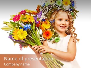 On White Gift Box Face PowerPoint Template