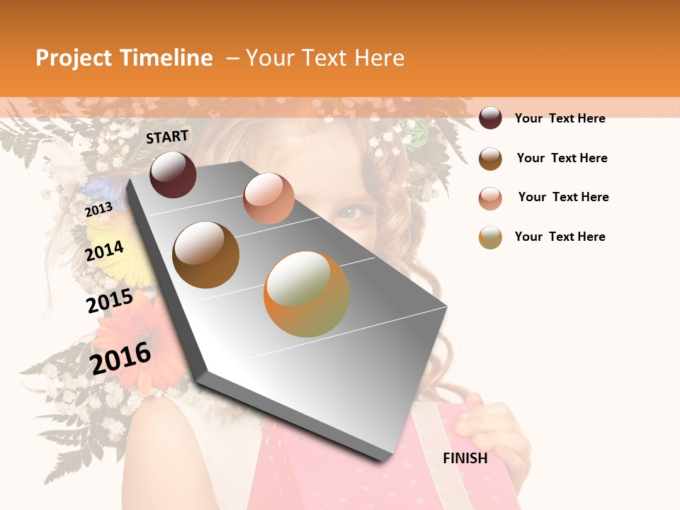 Summer Gerbera Girl PowerPoint Template