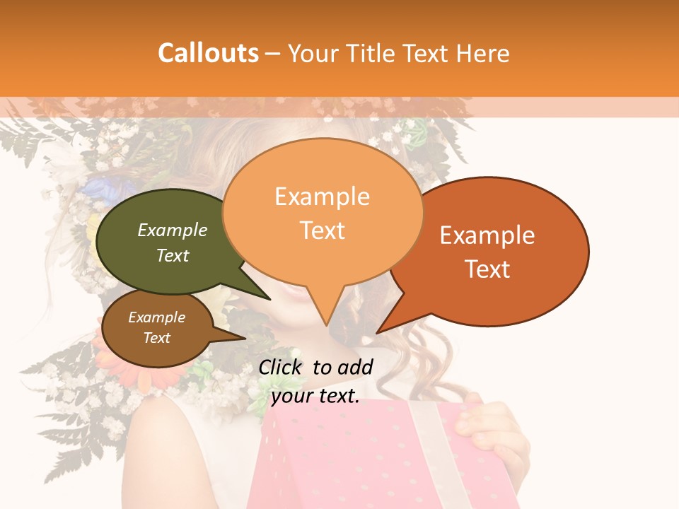 Summer Gerbera Girl PowerPoint Template