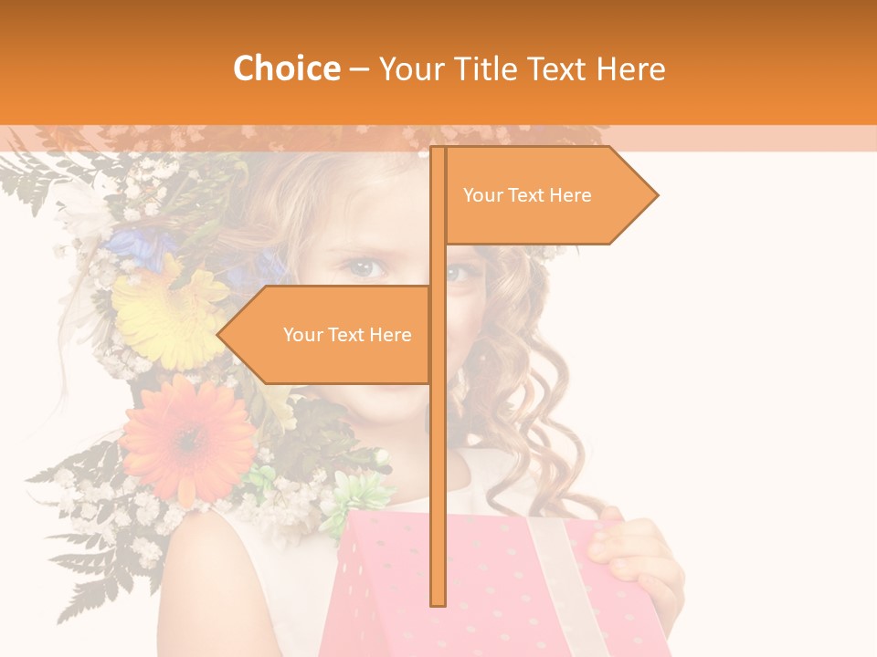 Summer Gerbera Girl PowerPoint Template