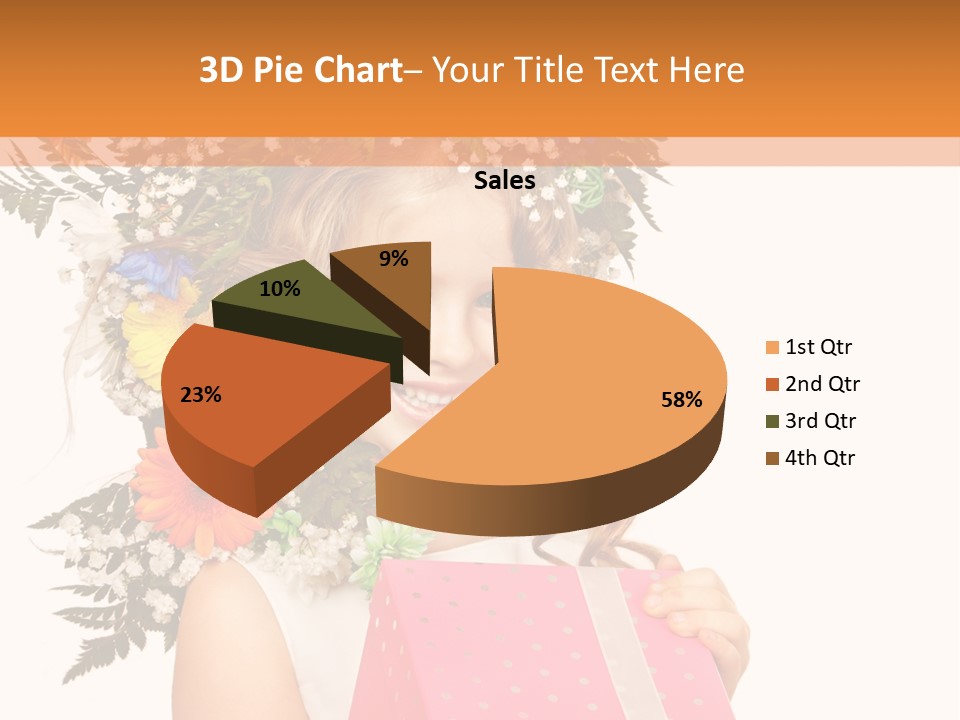 Summer Gerbera Girl PowerPoint Template