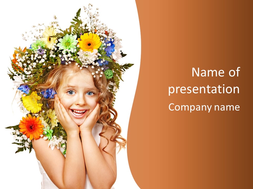 Isolated Beautiful Gerbera PowerPoint Template