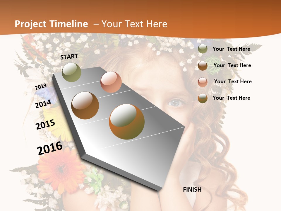 Isolated Beautiful Gerbera PowerPoint Template