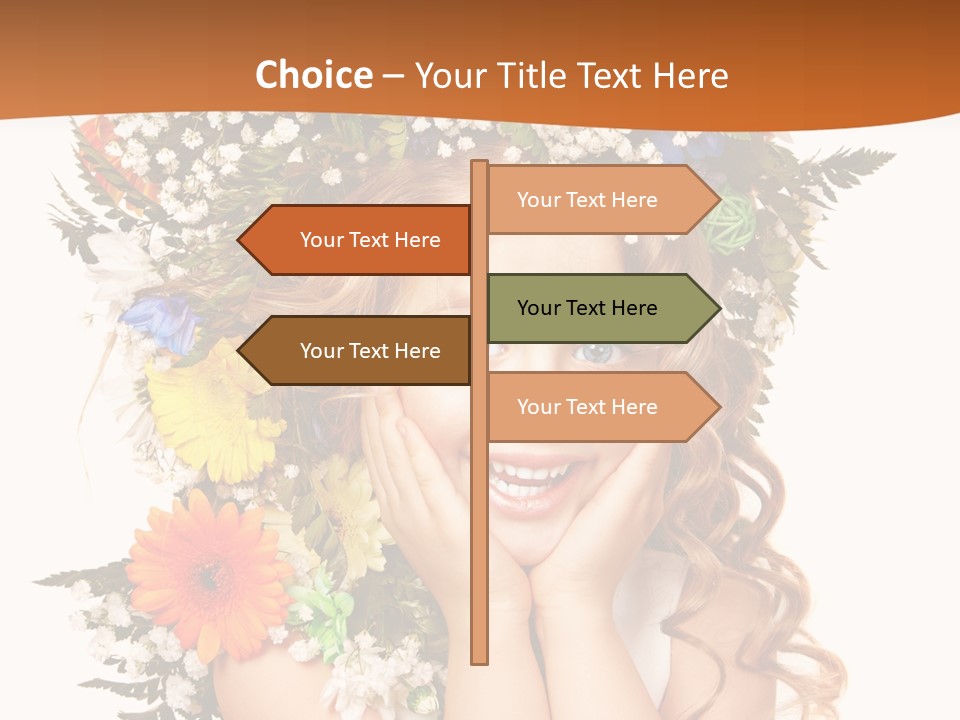 Isolated Beautiful Gerbera PowerPoint Template