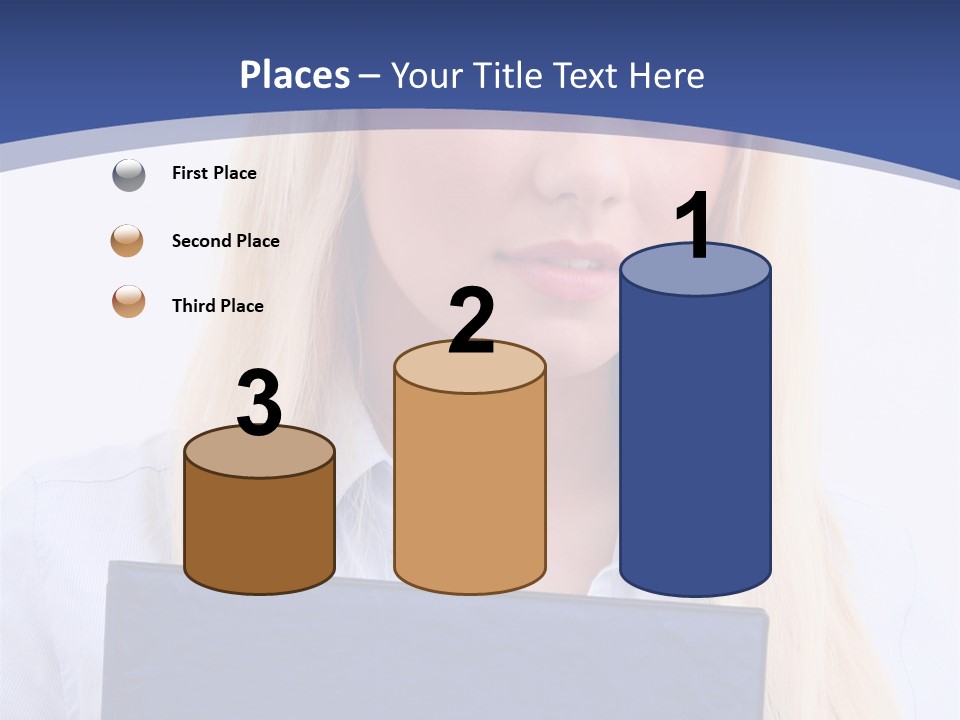 Blondine Erfolg Mappe PowerPoint Template