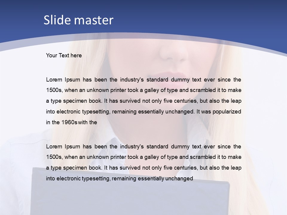 Blondine Erfolg Mappe PowerPoint Template