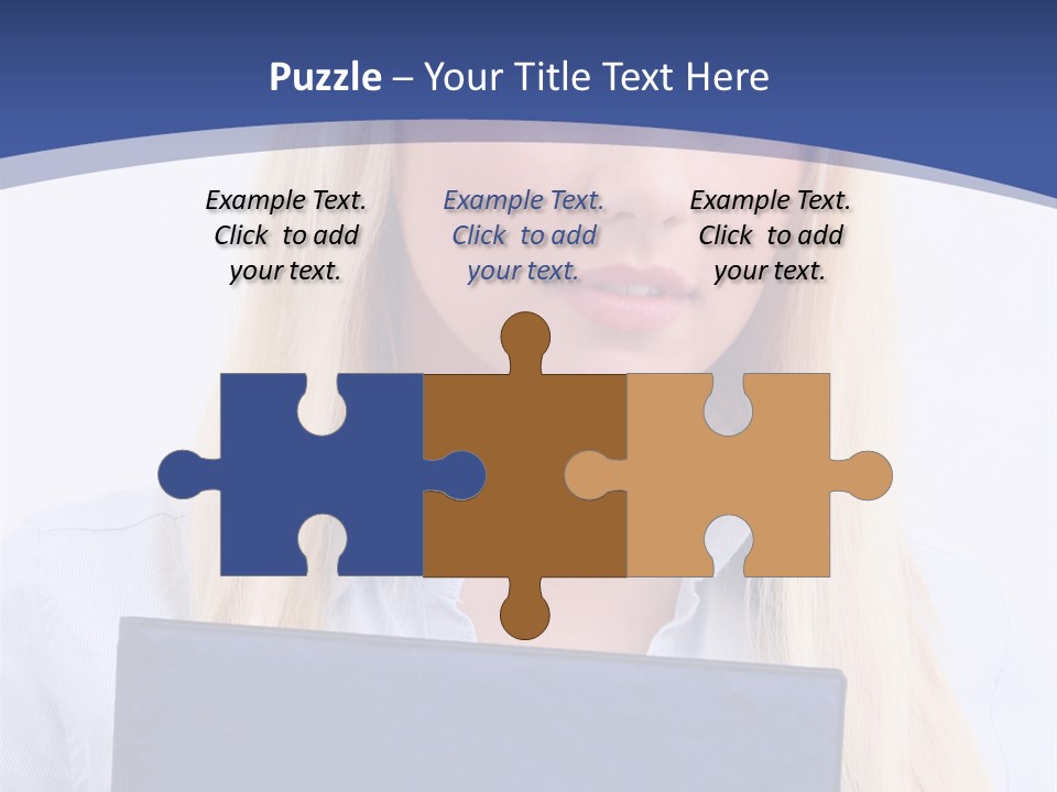 Blondine Erfolg Mappe PowerPoint Template