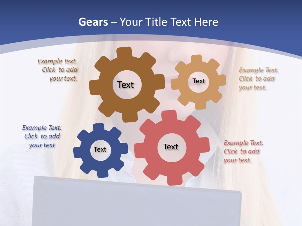 Blondine Erfolg Mappe PowerPoint Template