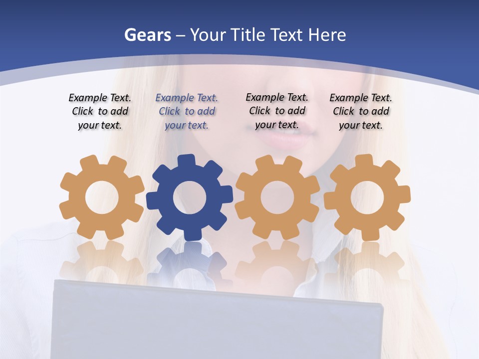 Blondine Erfolg Mappe PowerPoint Template