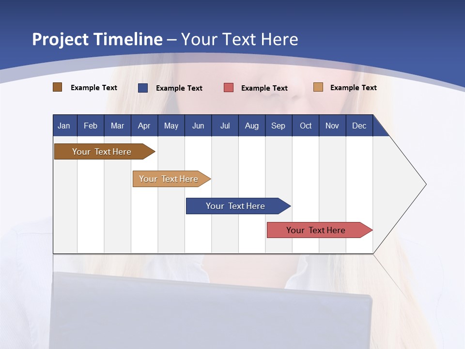 Blondine Erfolg Mappe PowerPoint Template