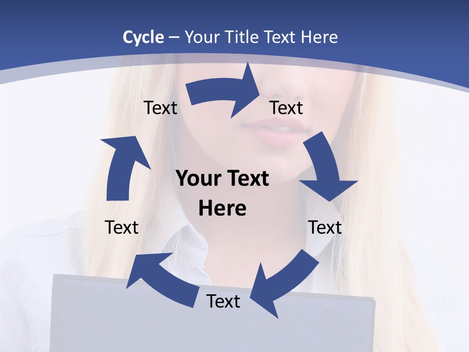 Blondine Erfolg Mappe PowerPoint Template