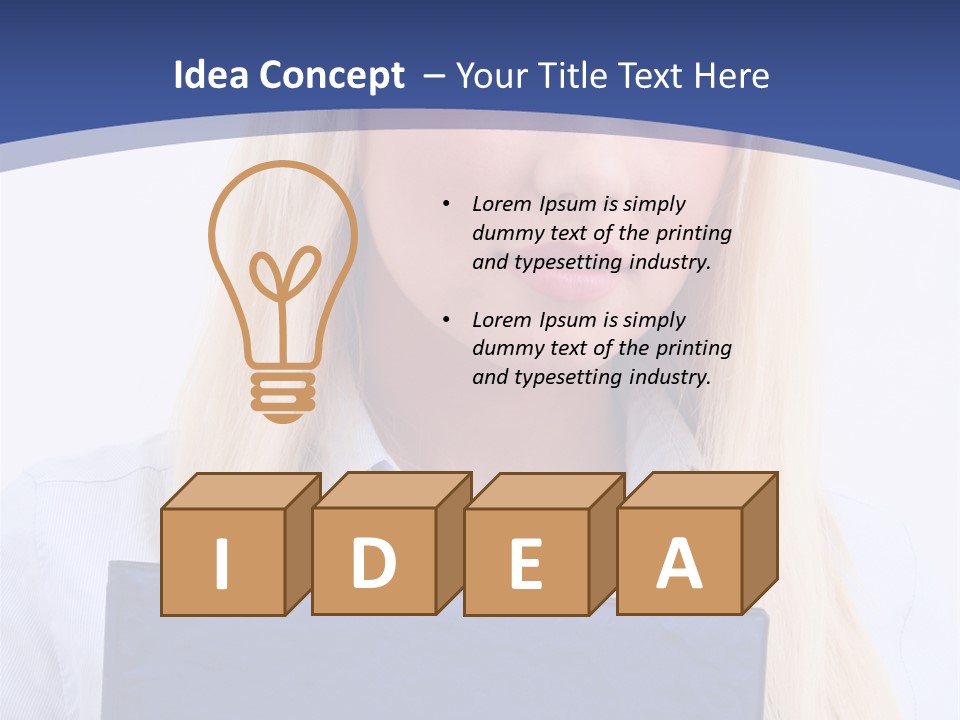 Blondine Erfolg Mappe PowerPoint Template