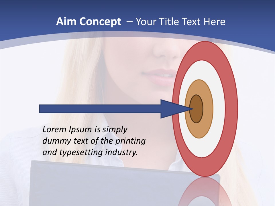 Blondine Erfolg Mappe PowerPoint Template