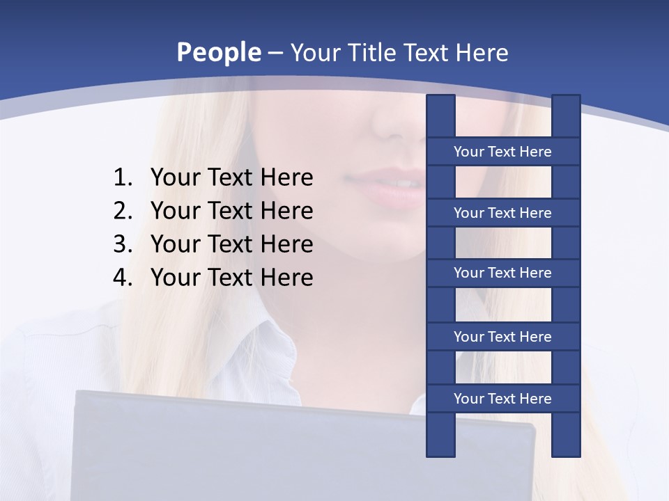 Blondine Erfolg Mappe PowerPoint Template